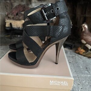 Michael Kors Black Textured Heels